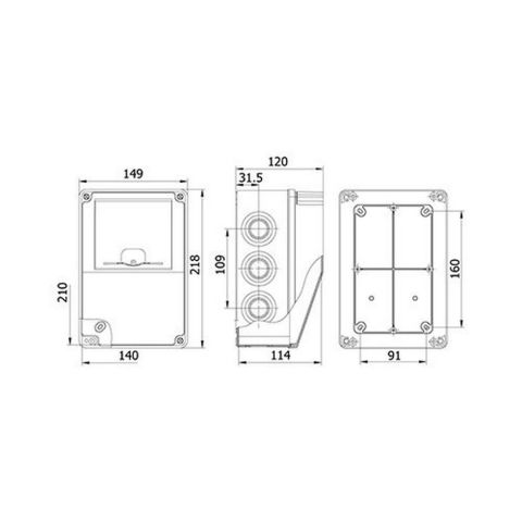 METE ENERJİ 140X210X114 KOMBİNASYON RAKOR GİRİŞLİ GÖVDE GRİ 40204605