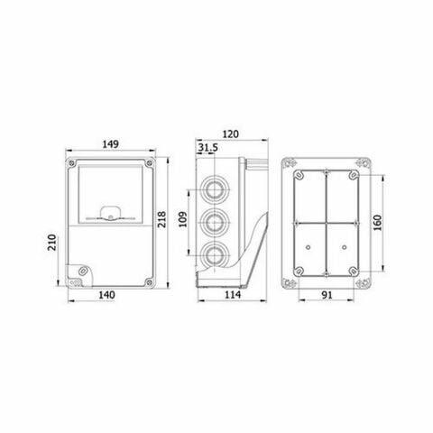 METE ENERJİ 140X210X114 KOMBİNASYON RAKOR GİRİŞLİ GÖVDE GRİ 40204605