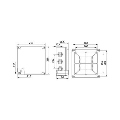 METE ENERJİ 210X210X90 TERMOPLASTİK BUAT GRİ 40205005
