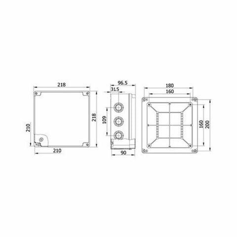 METE ENERJİ 210X210X90 TERMOPLASTİK BUAT GRİ 40205005