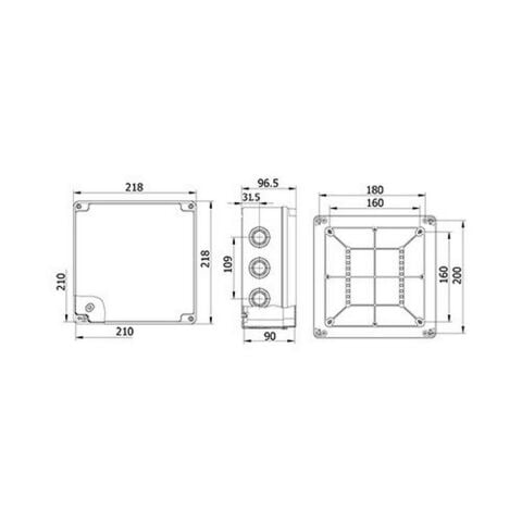 METE ENERJİ 210X210X90 TERMOPLASTİK BUAT ŞEFFAF 40205007