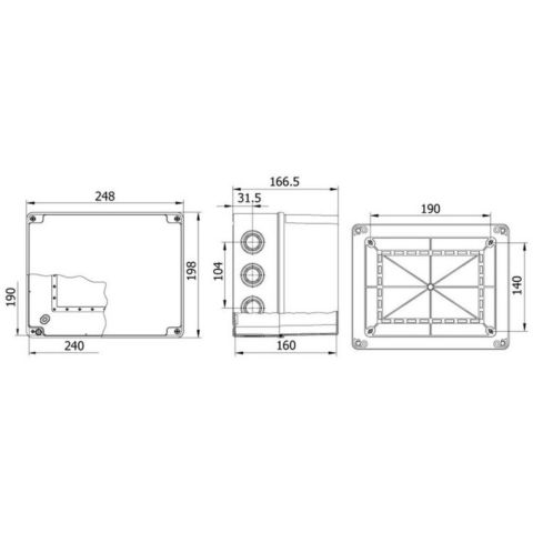 METE ENERJİ 190X240X160 TERMOPLASTİK BUAT DERİN KAPAKLI GRİ 40208205