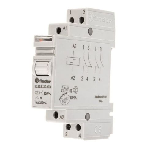 FINDER F.20.23.8.230.0000 MODÜ ADIM RÖLE İKİ FAZ 1NC+1NO 20A