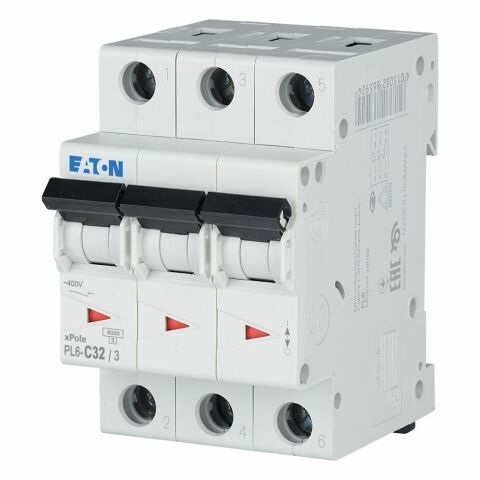 EATON 286604 MİNYATÜR DEVRE KESİCİ - 6KA - C EĞRİSİ - 3X32A