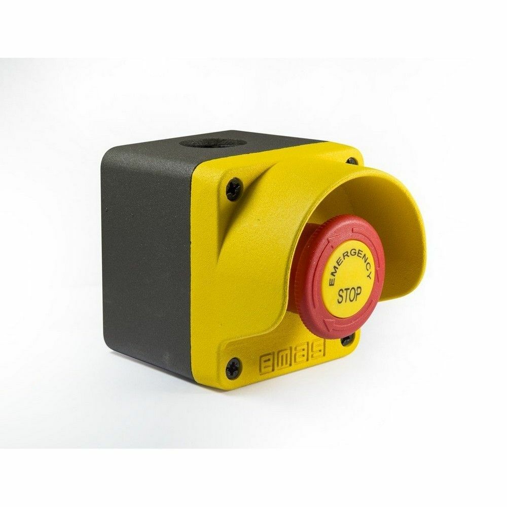 EMAS M1C200EE C SARI-GRİ METAL KUTU TEKLİ ACİL STOP EMNIYET 40MM