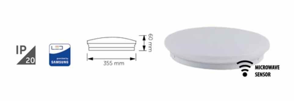 İNOLED 18W  SENSÖRLÜ LED TAVAN ARM(D.B-4000K)