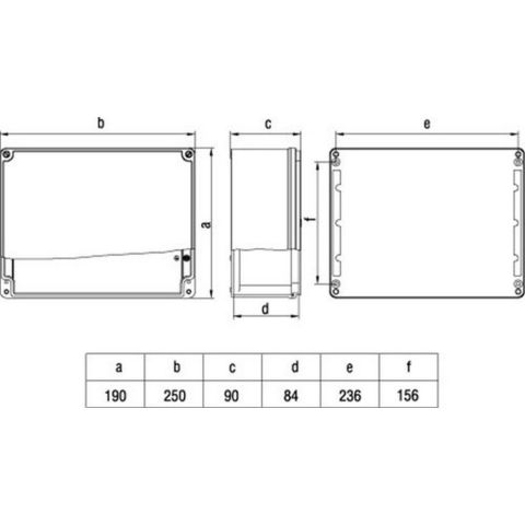 METE ENERJİ 190X250X110 ALÜMİNYUM BUAT (DERİN KAPAKLI) 402521