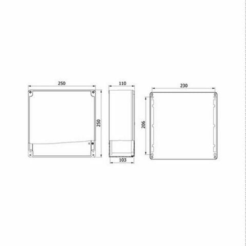 METE ENERJİ 250X250X110 ALÜMİNYUM BUAT MENTEŞELİ 402524H