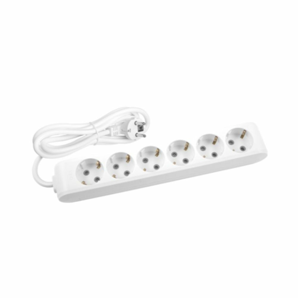 VİKO 90113602 MULTİ-LET ALTİLİ GRUP PRİZ TOPRAKLİ ÇOCUK KORUMALİ KABLOLU 2 METRE BEYAZ