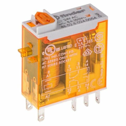 FINDER F.46.52.8.024.0054 SOKET TİPİN AGNİ 2 CO 8A 24 VAC MERK KİLİT+ GÖS.