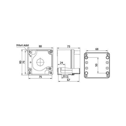 METE ENERJİ 80X80X73 BUTON KUTUSU 1 Lİ 402600
