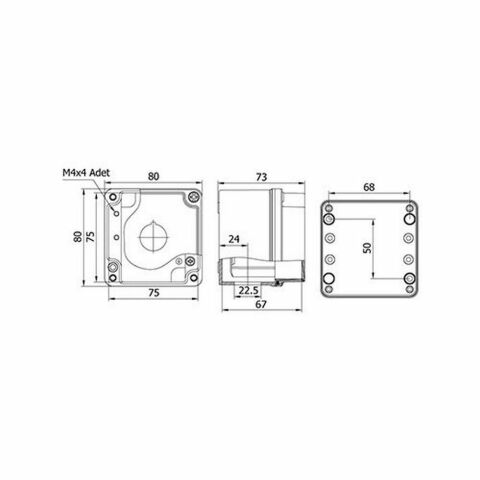 METE ENERJİ 80X80X73 BUTON KUTUSU 1 Lİ 402600