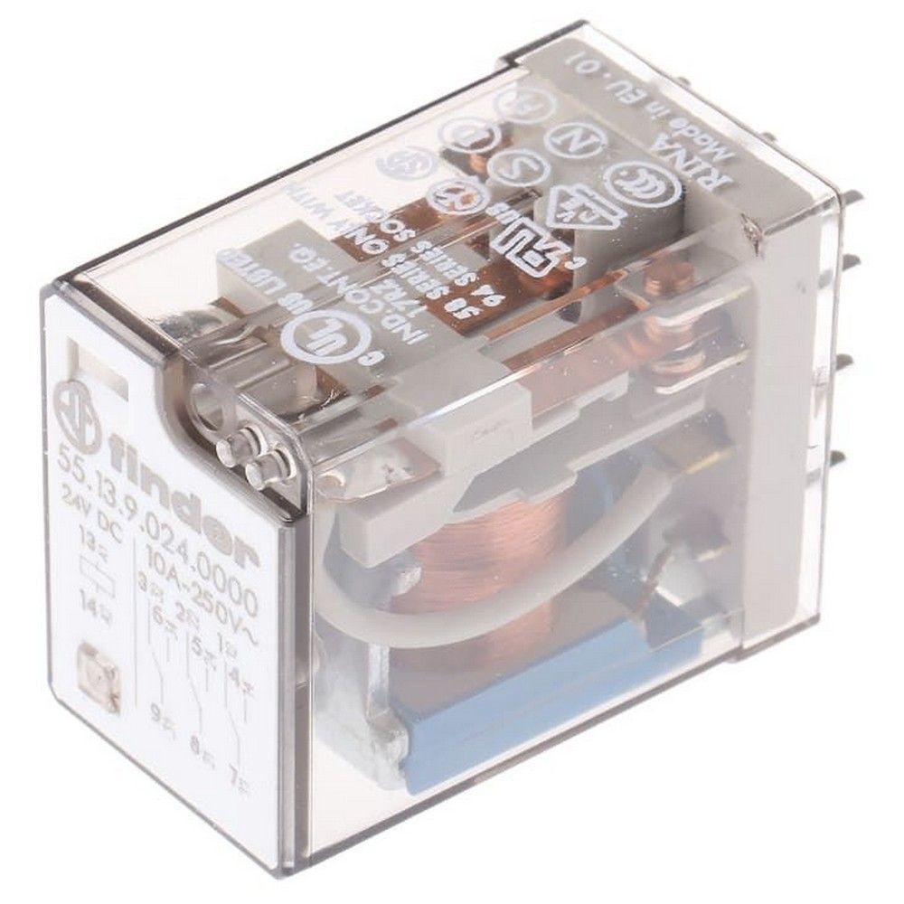 FINDER F.55.13.9.024.0000 GENEL KULLANIM 3 CO 10 A KONT 24V DC