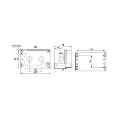 METE ENERJİ 80X130X73 BUTON KUTUSU 2 Lİ 402610