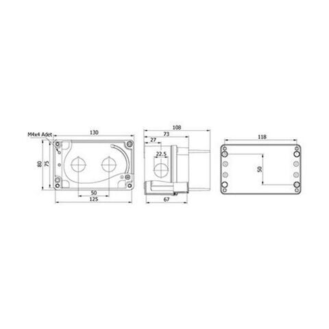METE ENERJİ 80X130X73 BUTON KUTUSU (KORUMALI) 2 Lİ 402615