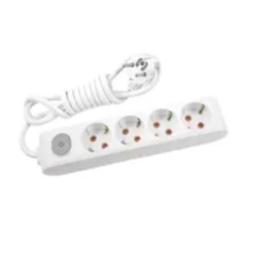 VİKO 90117402 MULTİ-LET DÖRTLÜ GRUP PRİZ ANAHTARLİ TOPRAKLİ ÇOCUK KORUMALİ KABLOLU 2 METRE BEYAZ