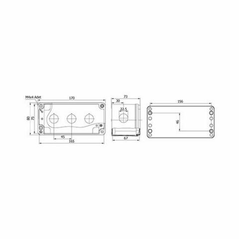 METE ENERJİ 80X170X73 BUTON KUTUSU 3 LÜ 402620