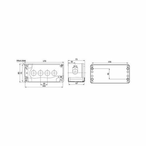 METE ENERJİ 80X170X73 BUTON KUTUSU 4 LÜ 402621