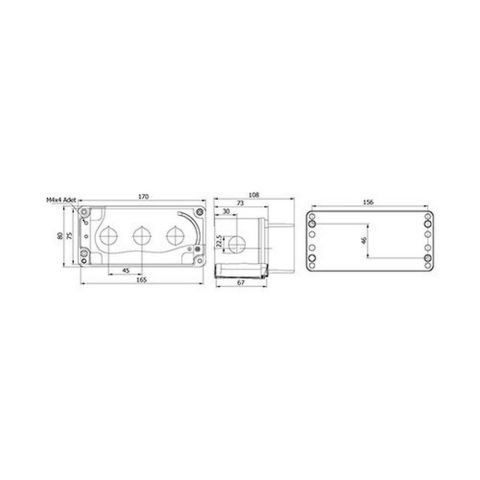 METE ENERJİ 80X170X73 BUTON KUTUSU (KORUMALI ) 3 LÜ 402625