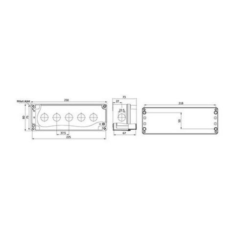 METE ENERJİ 80X230X73 BUTON KUTUSU 6 LI 402631