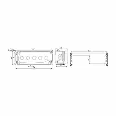 METE ENERJİ 80X230X73 BUTON KUTUSU 6 LI 402631