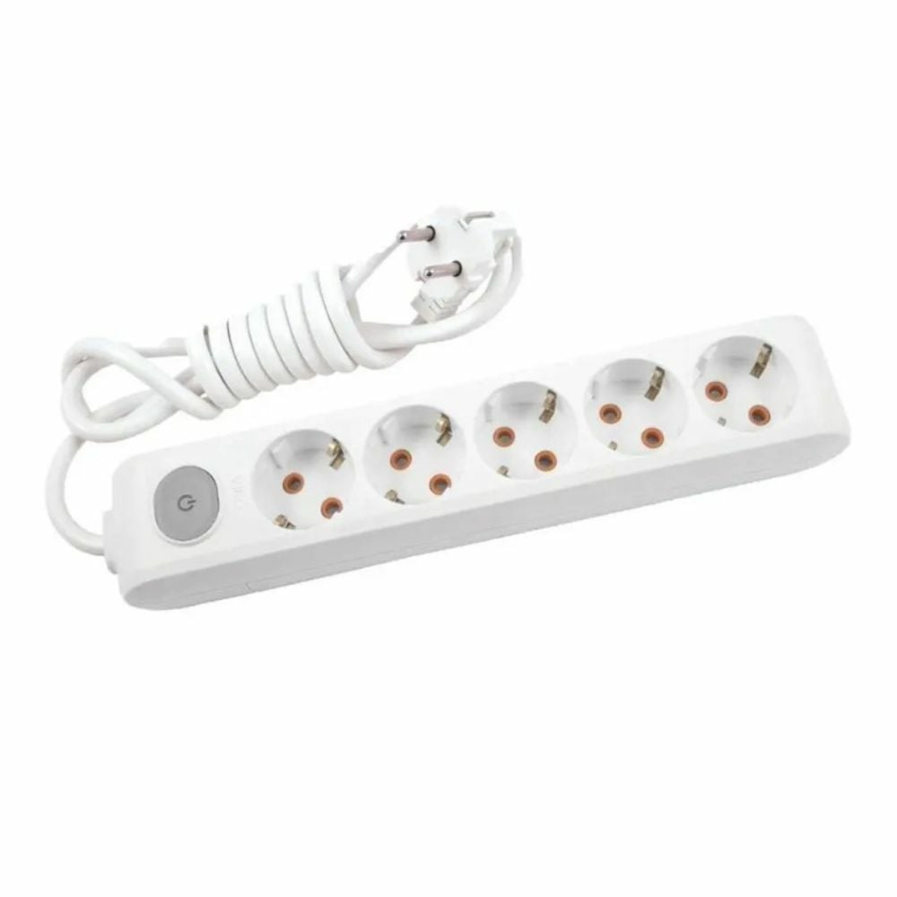 VİKO 90117503 MULTİ-LET BESLİ GRUP PRİZ ANAHTARLİ TOPRAKLİ ÇOCUK KORUMALİ KABLOLU 3 METRE BEYAZ