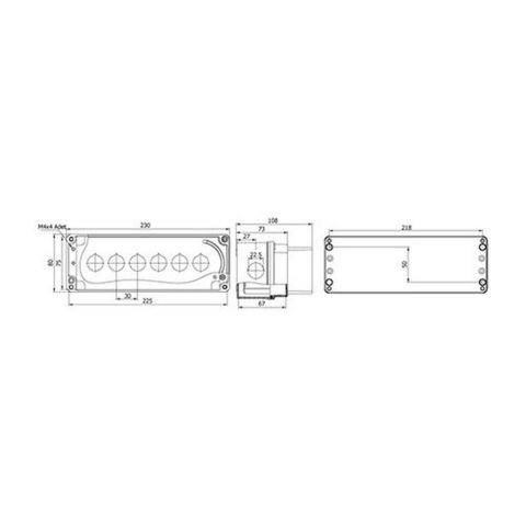 METE ENERJİ 80X230X73 BUTON KUTUSU (KORUMALI ) 6 LI 402636