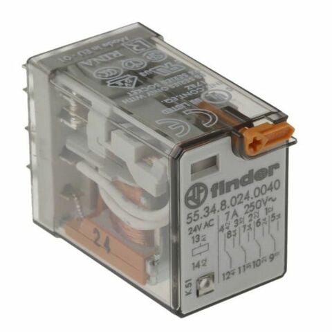 FINDER F.55.34.8.024.0040 GENEL KULLANIMLI 4 CO-10 A KONTAKLI 24 V AC