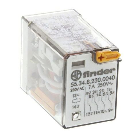 FINDER F.55.34.8.230.0040 GENEL KULLANIMLI 4 CO-10 A KONTAKLI 230 V AC