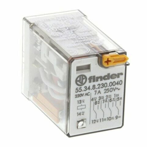 FINDER F.55.34.8.230.0040 GENEL KULLANIMLI 4 CO-10 A KONTAKLI 230 V AC