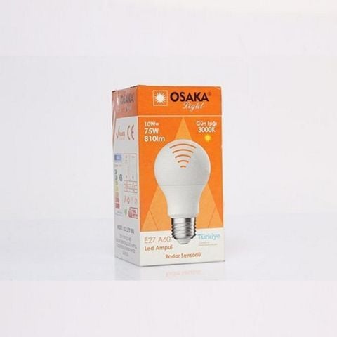 OSAKA 10W 230V E27 A60 RADAR SENSÖRLÜ LED AMPUL 6500K