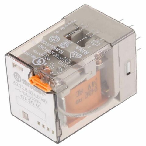 FINDER F.60.12.8.024.0040 GENEL KULLANIMLI 2 CO -10 A KONTAKLI 24 V AC 8 PİN