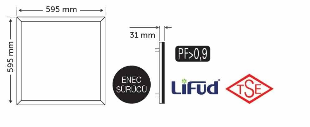 İNOLED 40W 60X60 S/A B.L LEDPANEL-TSE/E.(D.B-4000K) (10 ADET)