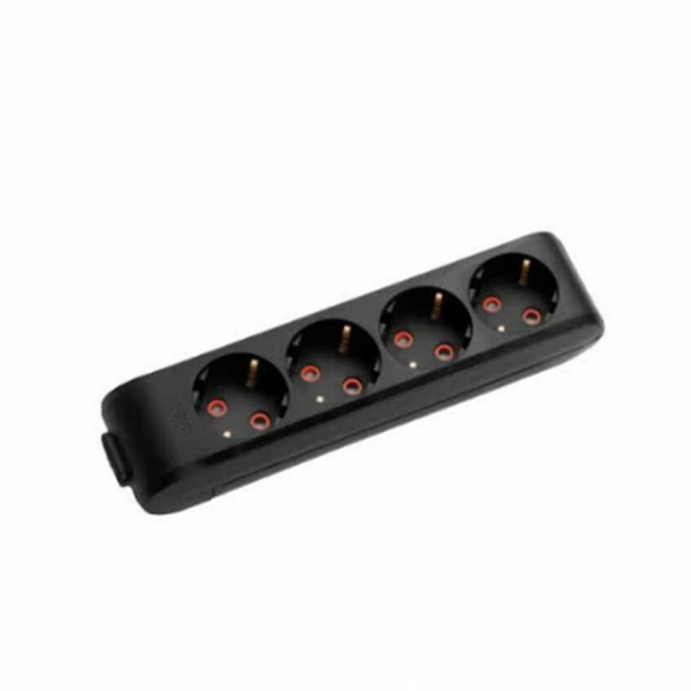 VİKO 90133400 MULTİ-LET DÖRTLÜ GRUP PRİZ TOPRAKLİ KLEMENSLİ ÇOCUK KORUMALİ SİYAH