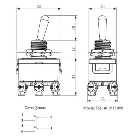 EMAS MA123 MANDALLI ANAHTAR PL TUT. ON-OFF-ON