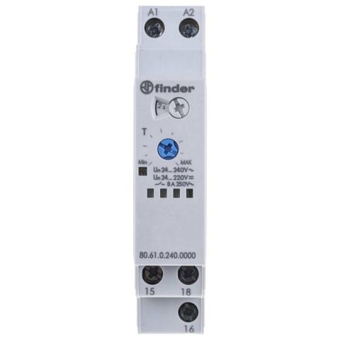 FINDER F.80.61.0.240.0000 ZAMAN RÖLESİ BIRAKMADA GECİKMELİ (24-240V AC10C)