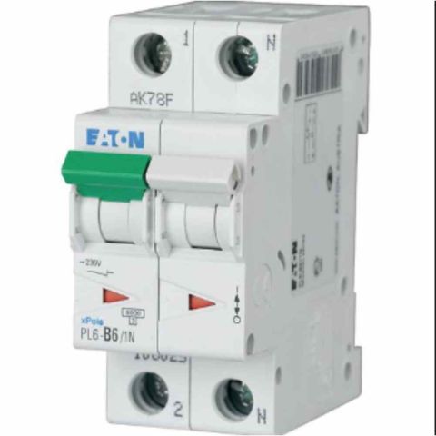 EATON PL6-C6/1N MİNYATÜR DEVRE KESİCİ - 6KA - C EĞRİSİ - 1X6A+N