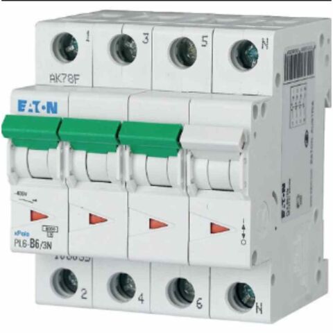 EATON PL6-C6/3N MİNYATÜR DEVRE KESİCİ - 6KA - C EĞRİSİ - 3X6A+N