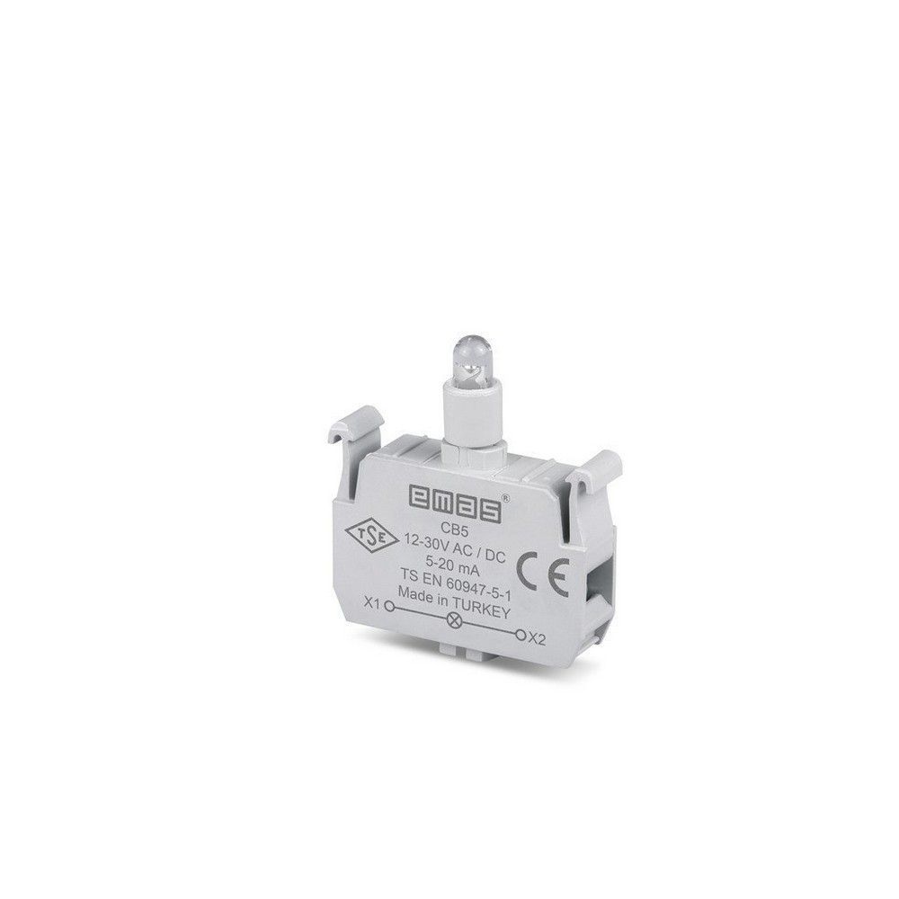 EMAS CB5 C SİNYAL BEYAZ LED BUTONLUK 12-30 V AC/DC
