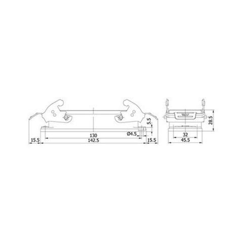 METE ENERJİ 24X16A. ÇOKLU MAKİNE PRİZİ METAL MANDAL 403040S