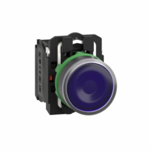 SCHNEIDER MAVİ SIVA ALTI EKSİKSİZ IŞIKLI BUTON ÇAP 22 YAYLI DÖNÜŞ 1NA+1NK 220...240V 3389110136982