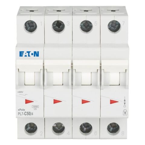 EATON PL7-C50/4 OTOMATİK SİGORTA - 10KA - C EĞRİSİ - 4X50A