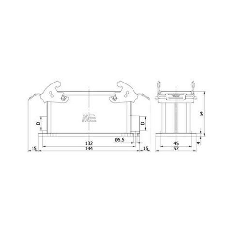 METE ENERJİ 24X16A. DUVAR PRİZ ÇİFT GİRİŞLİ METAL MANDALLI   403048S