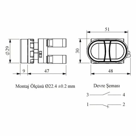 EMAS CM102K20KY C SOMUNLU METAL ÇİFT DEVRE KIRMIZI/YEŞİL