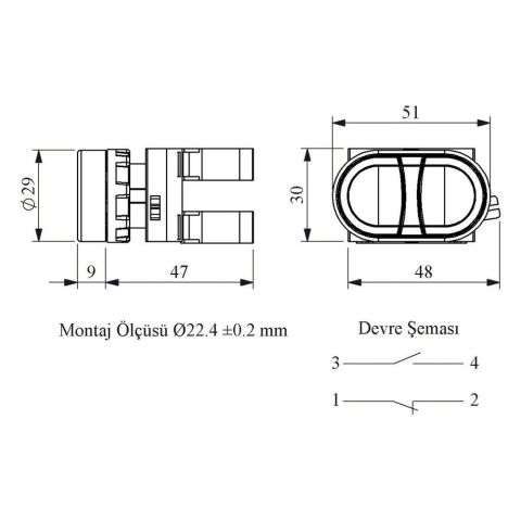 EMAS CM102K20KY C SOMUNLU METAL ÇİFT DEVRE KIRMIZI/YEŞİL