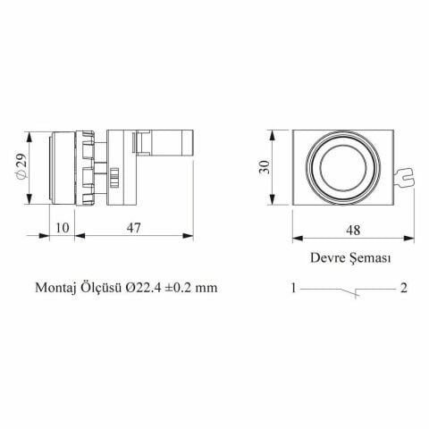 EMAS CM200DK C SOMUNLU METAL STOP KIRMIZI