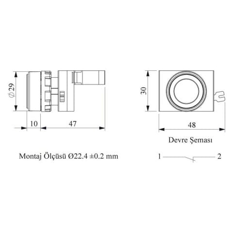 EMAS CM200DK C SOMUNLU METAL STOP KIRMIZI