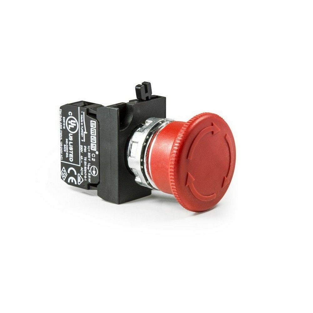 EMAS CM200E C SOMUNLU METAL MAN. KAF.ŞOK. ACİL STOP BUTON 40MM