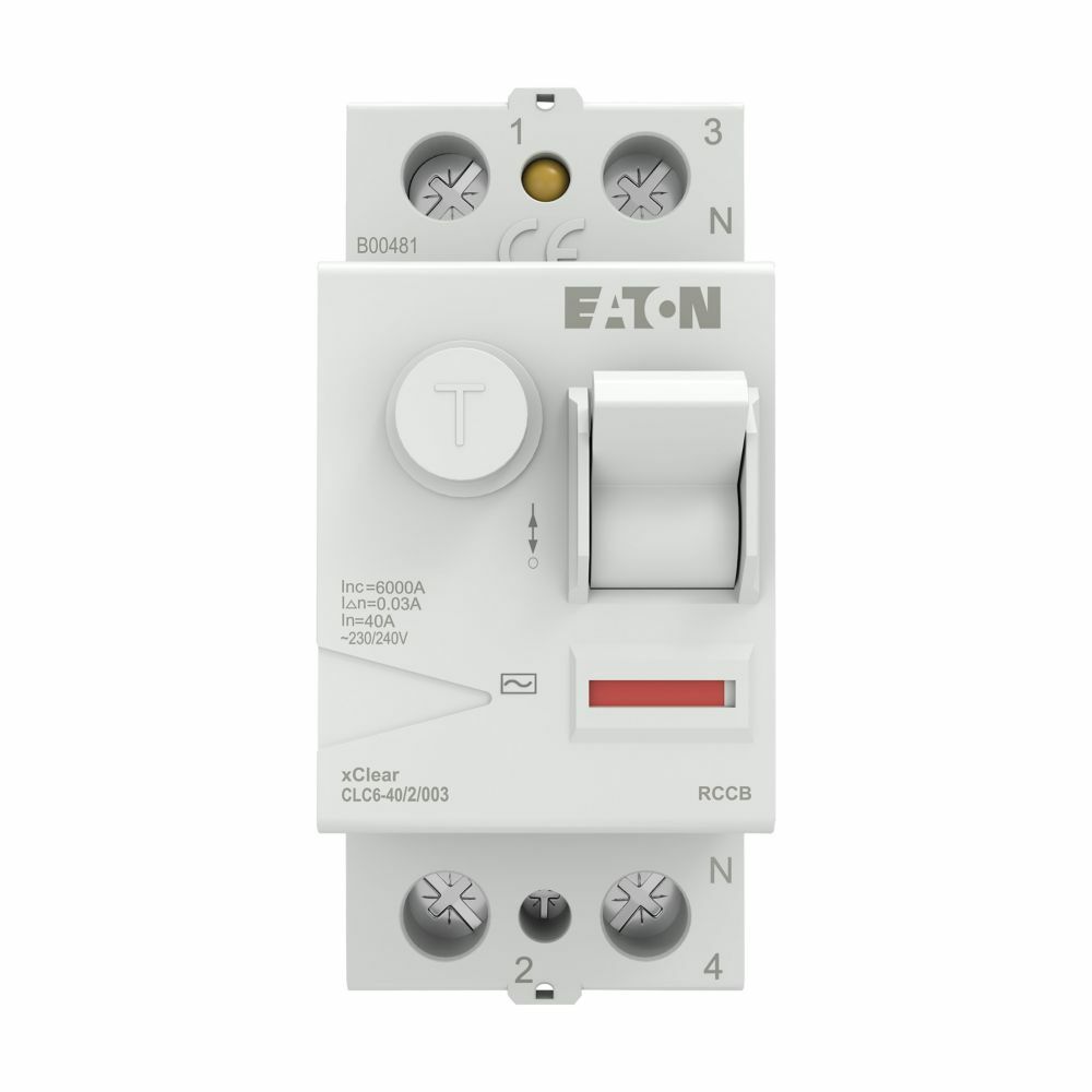 EATON CLC6-40/2/003 Artık Akım Devre Kesiciler (AC tipi) 2x40A, 6kA, 30mA-EATON