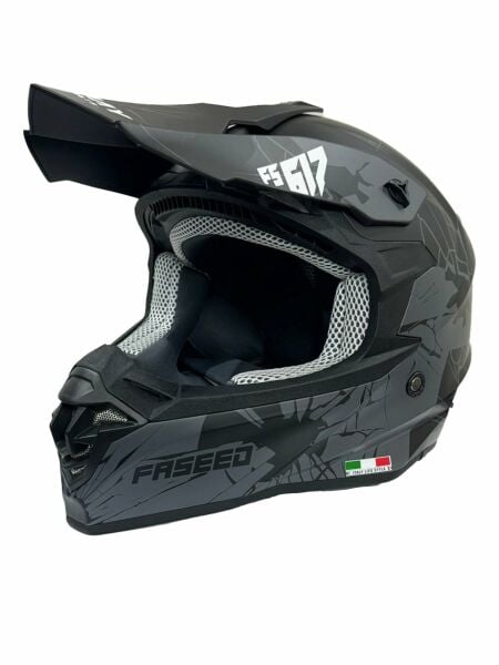 SWAY 617 CROSS KASK MATT SİYAH GRİ